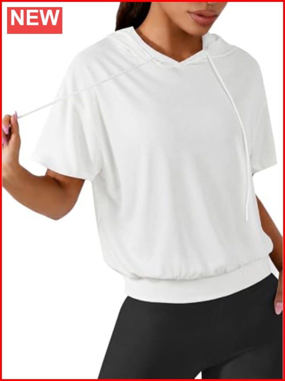 Remidoo Women's Cropped Hoodie Short Sleeve Workout Top